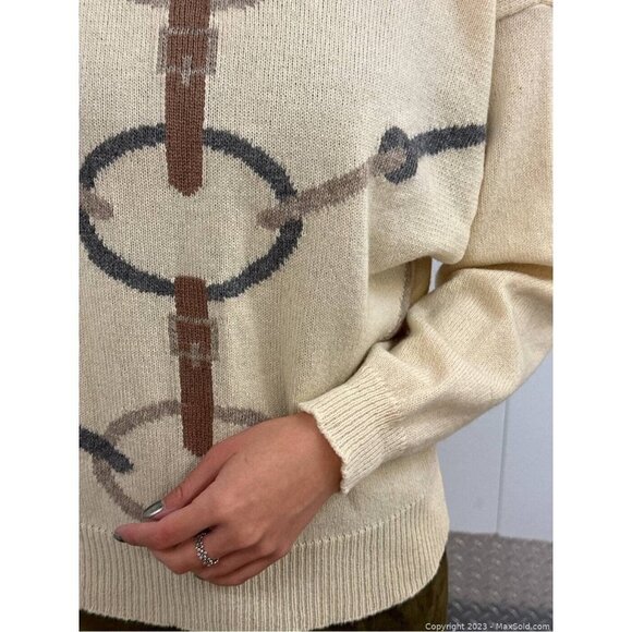 HERMES Paris Camel Turtleneck Sweater Size 42 - Picture 8 of 9